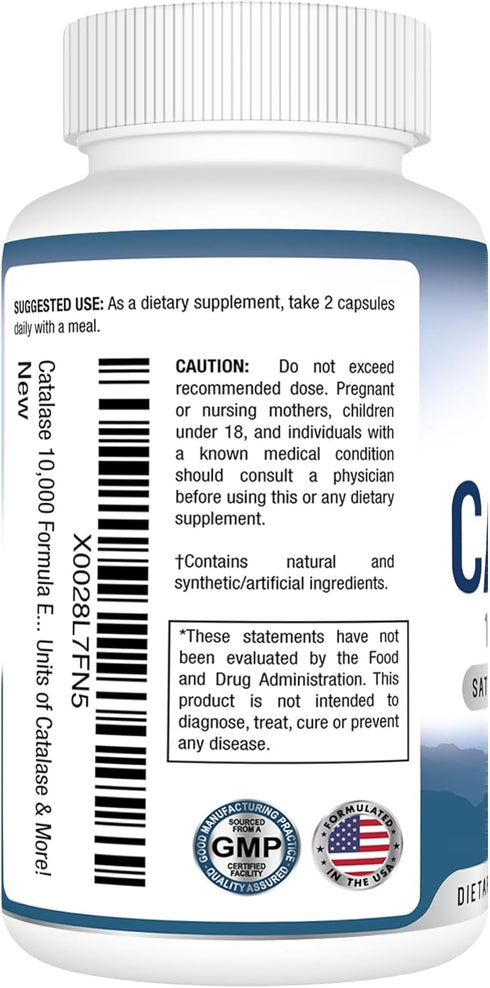 Best Earth Naturals Catalase Supplement 10,000 with Saw Palmetto, Biotin, Fo-Ti, PABA - Hair Supplements for Strong Hair - 60 Capsules...