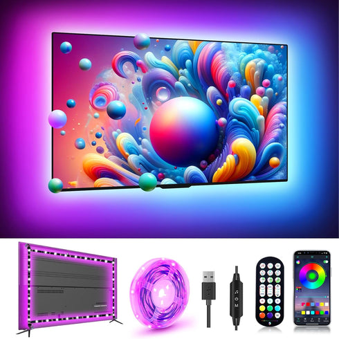 LED Lights for TV,16.4FT TV LED Backlight TV Lights That Change with TV 65 inch,LED Strip Lights with Remote & Bluetooth APP Control,Music Sync Be...