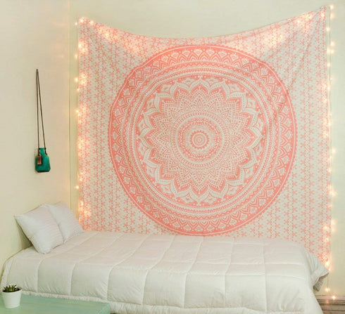 Popular Handicrafts Tapestry Wall Hanging Hippie Ombre Mandala Bohemian Hippy Intricate Indian Tapestries Bedspread 54 x 60 Inches (140cm x 150cm)...