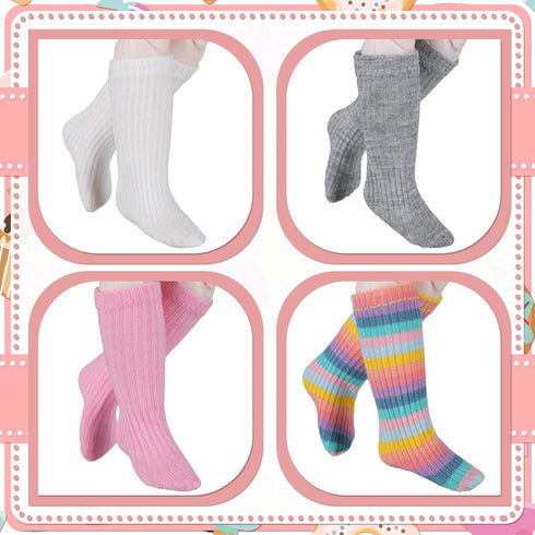 6 Pairs Mini Doll Socks Baby Clothes Accessories for Dolls Female Figure Accessories (Cute Color, 3 Inches)...