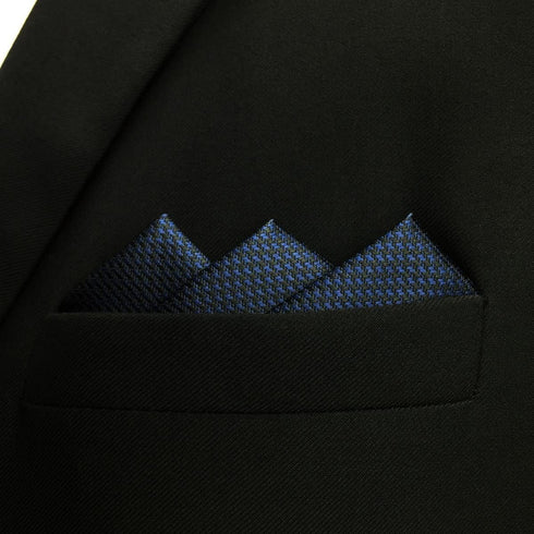 S&W SHLAX&WING Silk Ties for Men Neckties Pack Navy Dark Blue Solid Matching Pocket Square...