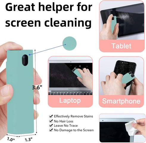 3 in 1Fingerprint Proof Screen Cleaner Tool, Touchscreen Electronic Screen Cleaner with Microfiber and Soft Fiber Flannel for All Phones, Laptop,T...