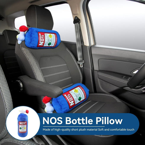 Car Neck Pillow, NOS Bottle Design Plush Car Headrest Pillow Neck Support Pillow for Car Seat, Office Chair, Travel, 11 x 4.7in (1)...