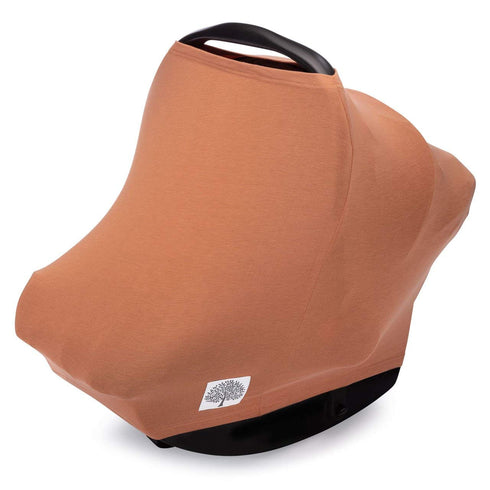 Parker Baby 4 in 1 Car Seat Cover for Girls and Boys - Stretchy Carseat Canopy, Nursing Cover, Grocery Cart Cover, High Chair Cover - “Copper”...