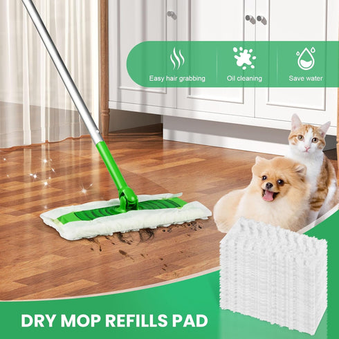 60 Count Dry Sweeping Cloths Compatible with Swiffer Sweeper Heavy Duty Pet Pads Refills Cleaning Dust and Hair,Disposable Mop Pads Refills…...