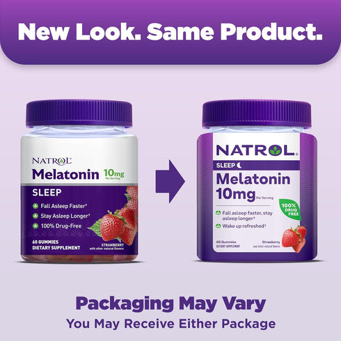 Natrol 10mg Melatonin Gummies, Sleep Support for Adults, Melatonin Supplements for Sleeping, 60 Strawberry-Flavored Gummies, 30 Day Supply...