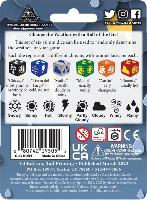 Weather Dice by Steve Jackson Games, Dice...