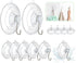 HangerSpace Suction Cup Hooks, 12 Packs Combo Set Clear PVC Suction Cups with Metal Hooks Removable Suction Cups for Kitchen Bathroom Shower Wall ...