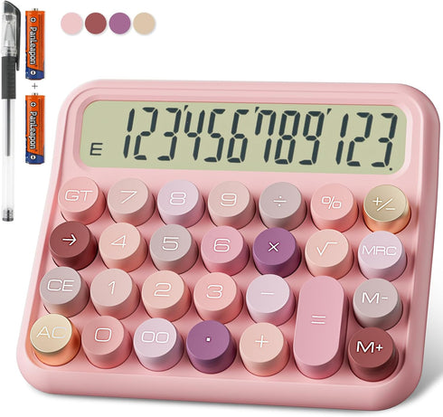 Mechanical Calculator 12 Digit Extra Large 5-Inch LCD Display, DECKLIT Battery Desk Calculator, Big Buttons Easy to Press Use as Office Calculator...
