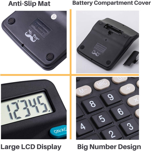 Mr. Pen- Calculator, Calculators Large Display, Standard Function Calculator, 12-Digit, Desktop Calculator, Large Calculator, Office Calculator, C...