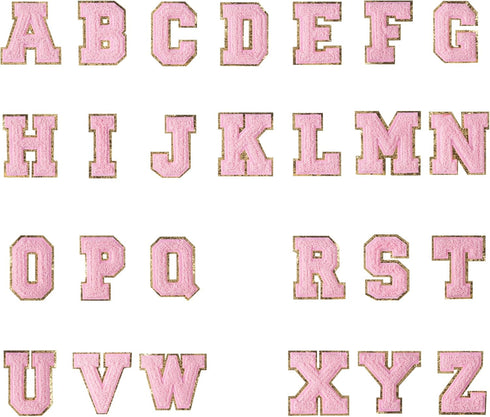 4Pcs Pink Chenille Letter, 2.2" Iron on Letters Patches, Chenille Letter Patches for Clothing (K)...