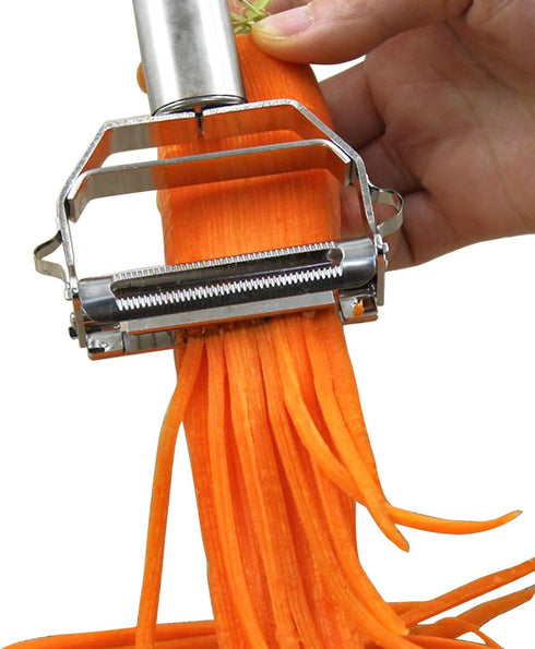 Sunkuka Julienne Peeler Stainless Steel Cutter Slicer with Cleaning Brush Pro for Carrot Potato Melon Gadget Vegetable Fruit...