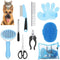 9 Pcs Dog Grooming Brush Shedding Kit Self Cleaning Slicker Dog Brush Shedding and Flea Comb Nail Clippers and File Pet Grooming Brush with Adjust...