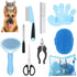 9 Pcs Dog Grooming Brush Shedding Kit Self Cleaning Slicker Dog Brush Shedding and Flea Comb Nail Clippers and File Pet Grooming Brush with Adjust...
