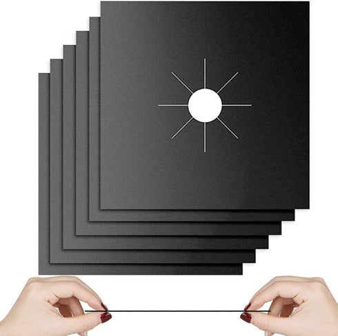 Gas Stove Burner Liners, 10 Pack Non-Stick Reusable Gas Range Protectors Stove Top Covers for Gas Burners Heat-resistant,Double Thickness, Dishwasher Safe 10.6”x10.6”