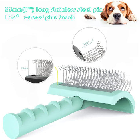 Large Slicker Brush for Dogs,Cats,Extra Long Pin Shedding Brush for Long Haired Dog,Cat, Pet Grooming Wire Brush for Thick Undercoat Curly Hair,25...