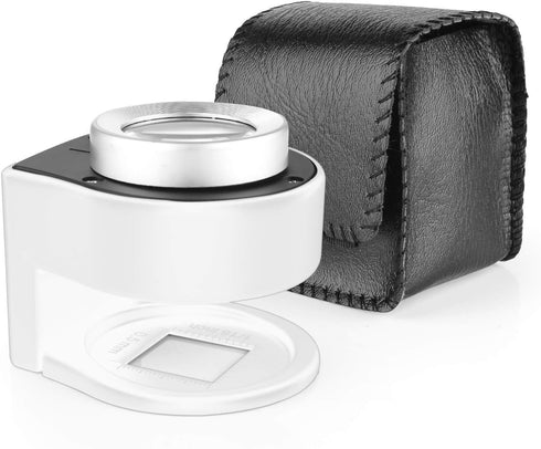 30X Loupe Magnifier with 6 Light,Desktop Portable Metal Magnifier Folding Scale Sewing Magnifing Glass for Textile Optical Jewelry Tool Coins Curr...