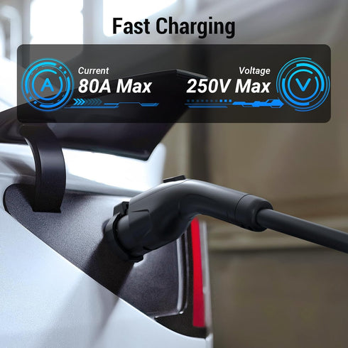 Tera J1772 to Tesla Charging Adapter: FCC Certified J1772 Charging Adapter with Lock for Tesla 3 Y S X Max 80A 250V AC Plug & Play Widely Compatib...