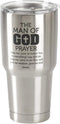 Man of God Prayer Brushed Silver 30 ounce Stainless Steel Metal Travel Tumbler...