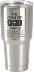 Man of God Prayer Brushed Silver 30 ounce Stainless Steel Metal Travel Tumbler...
