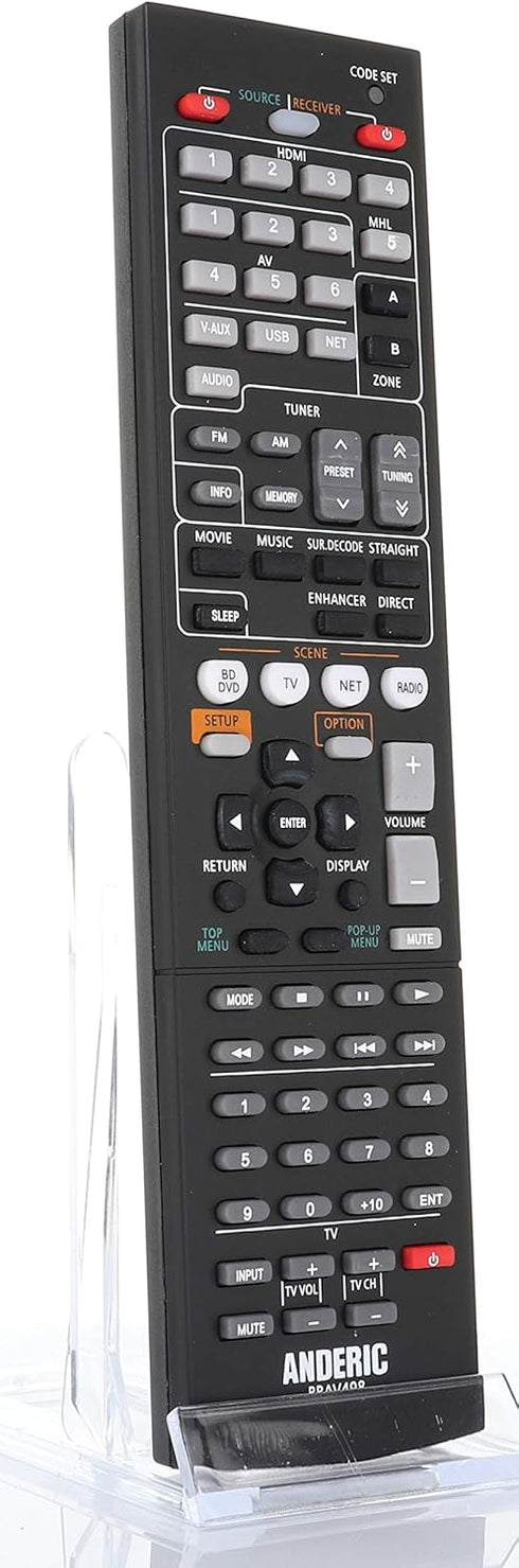 Anderic RRAV498 Replacement Remote for Yamaha Audio Receivers - RAV293, RAV331, RAV334, RAV336, RAV432, RAV434, RAV435, RAV436, RAV463, RAV491, RA...