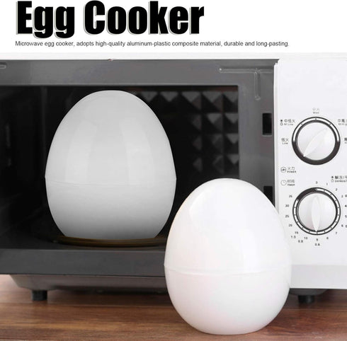 Microwave Egg Boiler, 4 Capacity, White Microwave Hardboiled Egg Maker, Hardness & Soft Egg Cooker Under 9 minutes...