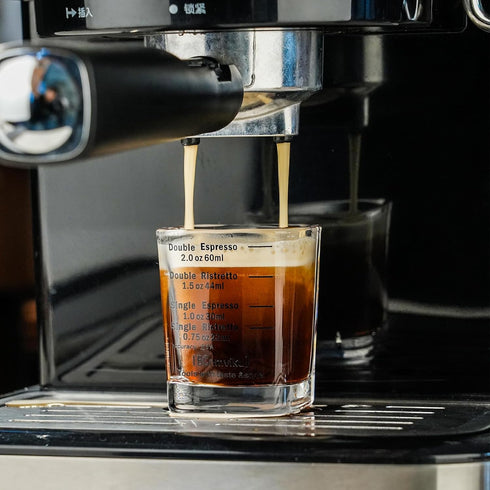 BCnmviku Espresso Shot Glasses Measuring Cup Liquid Heavy Glass for Baristas 2oz for Single Shot of Ristrettos (2 pack)...