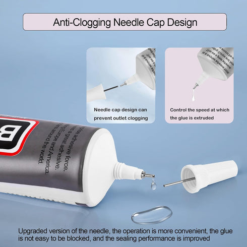 4 PCS 110ml B7000 Glue Clear with Precision Tip, Clear Glue Rhinestones Glue for Craft, Multipurpose Waterproof Stong Bond Jewelry Glue for Phone ...