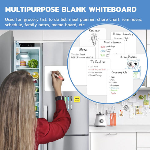 Magnetic Whiteboard for Fridge, Refrigerator Dry Erase Board, Small White Board with 4 Markers and 1 Eraser, 23 x 15 Inches...