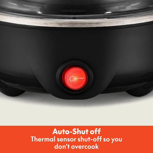 BELLA Rapid Electric Egg Cooker and Poacher with Auto Shut Off for Omelet, Soft, Medium and Hard Boiled Eggs - 7 Egg Capacity Tray (1 Pack) Black...