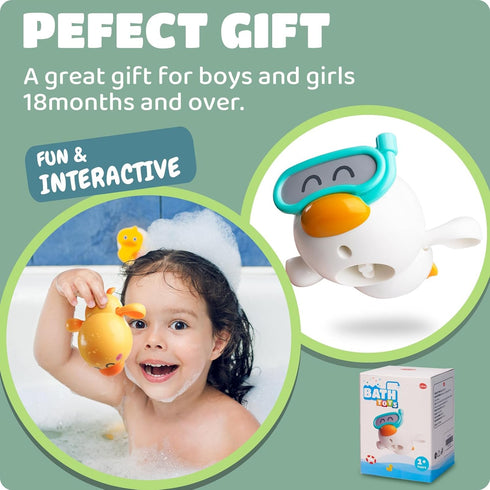 LiKee Baby Bath Toys for Kids Ages 1-3, Floating Wind-Up Toddler Bathtub Toy for Boy Girl Birthday Gift, 12 Months Infant Pool Swimming Water Game...
