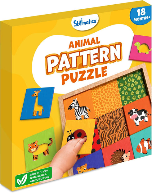 Skillmatics Animal Pattern Puzzle Set - Educational Wooden Toy for Toddlers, Matching & Learning Game, Gifts for Boys & Girls Ages 18 Months and u...