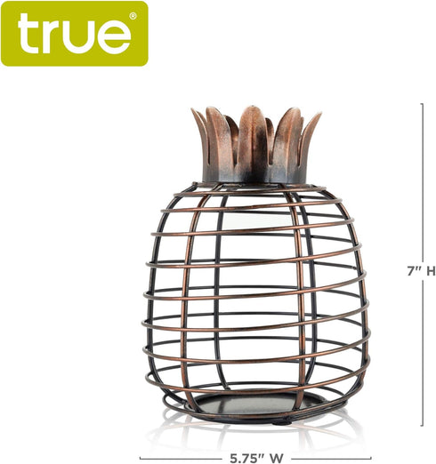 True Juicy Pineapple Stainless Steel Wine Cork Holders Decorative, Holds 50 Corks, Kitchen Bar Accessories, Rustic Home Decor Design, Set of 1...
