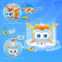 Super Wings Super Pets 4-Pack Collection Super Pets Jerome, Golden Boy, Shine, Ellie, Vehicle Action Figure, with Light Effect and Change Emotion ...