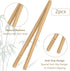 2 Pcs Bamboo Toast Tongs, 7 Inch Wood Tongs For Cooking Anti-Slip Toast Tongs Long Kitchen Tongs Reusable Bamboo Tongs for Serving Fruits Bread Pi...