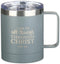 Christian Art Gifts Stainless Steel Double Wall Vacuum Insulated Camp Style Travel Mug 11 oz Gray Coffee Mug with Lid and Handle for Men and Women...