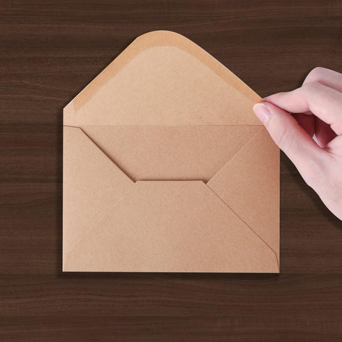 V-flap Kraft Envelopes, 50 Pack, 4 x 6 Inch, A4 Envelopes, Card Envelopes, Brown Envelopes, Kraft Paper Envelopes for Invitations, Postcard Envelo...