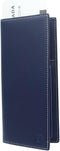 RFID Blocking Slim Minimalist Long Travel Wallet Genuine Leather Passport Holder Travel Cover (Dark Blue)...