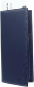 RFID Blocking Slim Minimalist Long Travel Wallet Genuine Leather Passport Holder Travel Cover (Dark Blue)...