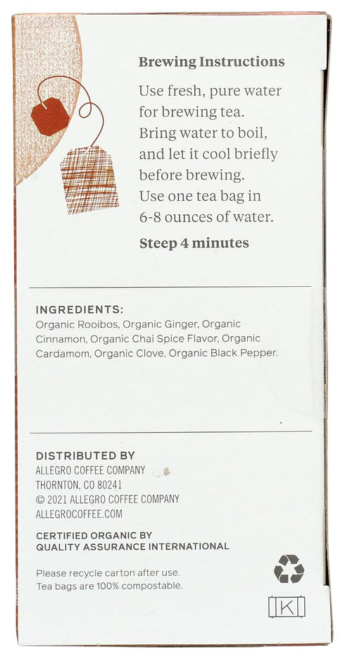 Allegro Tea, Organic Rooibos Vibrations Tea Bags, 20 ct...