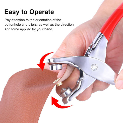 1203PCS Grommet Eyelet Pliers Tool Kit, 1/4 Inch Fabric Leather Hole Eyelets Grommets Punch Pliers, for Fabric, Leather, Belt, Shoes, Clothes...