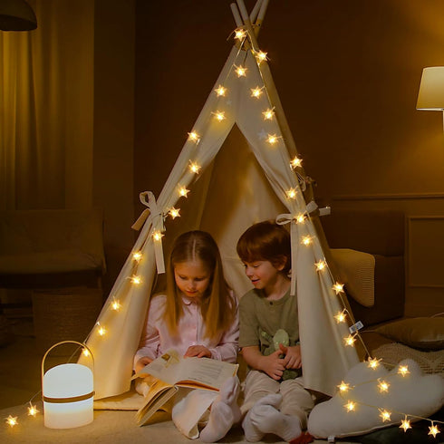 Star String Lights - 50 LED Battery Operated String Lights for Bedroom with Remote and Timer, Indoor Outdoor Fairy Twinkle Lights for Christmas, K...