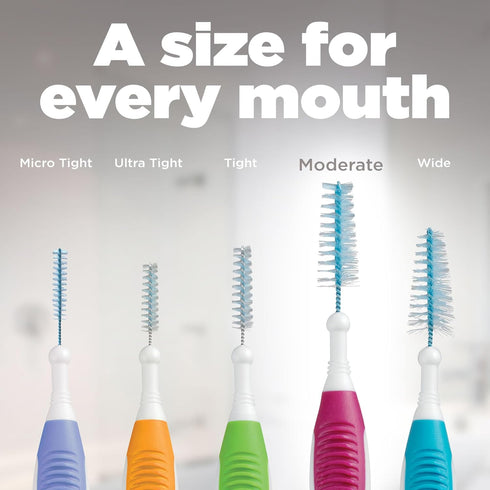 GUM Proxabrush Go-Betweens - Moderate - Interdental Brushes - Soft Bristled Dental Picks for Plaque Removal & Gum Health - Safe for Braces & Denta...