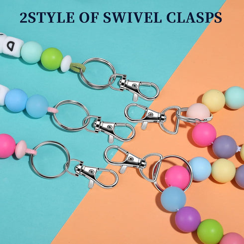 Teenitor Keychain Clip Key Chian Rings, Lobster Claw Clasps with Key Rings, 72pcs key chain hooks Keychains Clips 32pcs Key Rins and 400pcs Jump R...