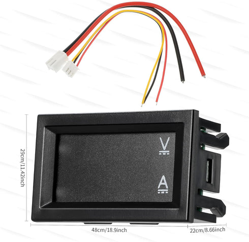 10 Pcs 0.28 Digital Voltmeter Ammeter 100V 10A Volt Amp Meter Current Voltage Tester with Connect Wires Red Blue Dual LED Multimeter Display Panel...
