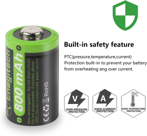 CR2 3V Lithium Battery, 3 Volt DLCR2 Battery for Golf Rangefinder Baby Monitor Funifilm Instax Alarm System Flashlight Non-Rechargeable (4 Pack)...