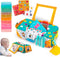 teytoy Baby Tissue Box Toy, Montessori Tissue Box Sensory Toy with Tummy Time Mirror Toy for Infant Newborn Toddlers High Contrast Sensory Toys fo...