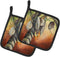 Caroline's Treasures JMK1280PTHD Orange Coconut Tree Pair of Pot Holders Kitchen Heat Resistant Pot Holders Sets Oven Hot Pads for Cooking Baking ...