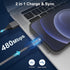 iPhone Charger, Lightning Cable 4PACK 6inch+5ft+5ft+5ft Nylon Braided USB Charging Cable High Speed Data Sync Cord Compatible with iPhone 13/12/11...