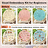 KLOSN 3 Sets Embroidery Kit for Beginners Adults with Stamped Flower Patterns, Needlepoint Kits for Adults, Cross Stitch Kits for Beginner kids in...